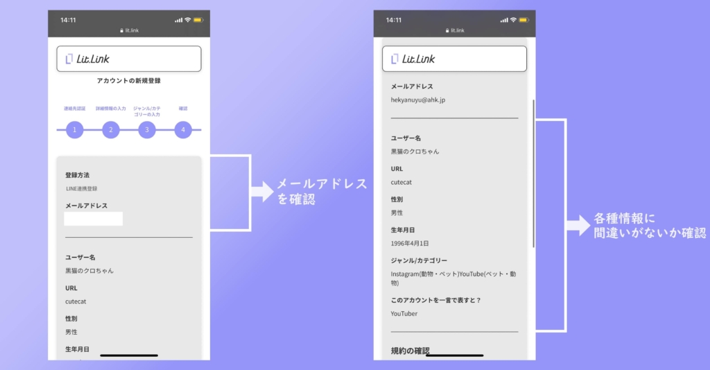 各種情報を入力し、登録を完了させるの画像
