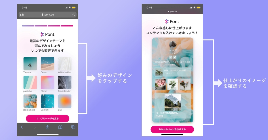 手順③デザインテーマを決め登録を完了させるの画像