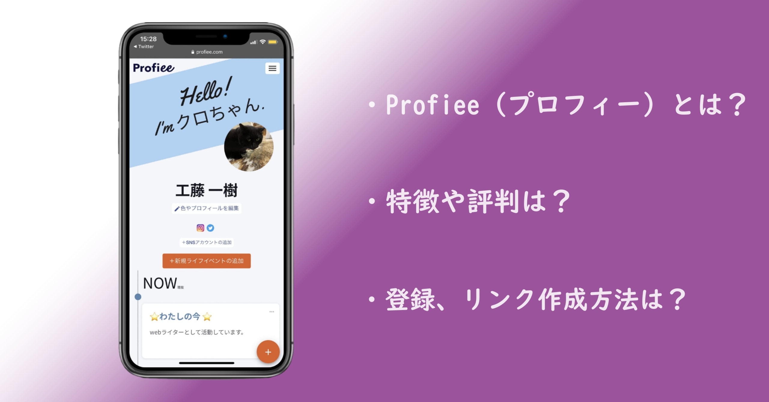 Profiee（プロフィー）とは？SNSやサイトを1つのプロフィールにまとめる！